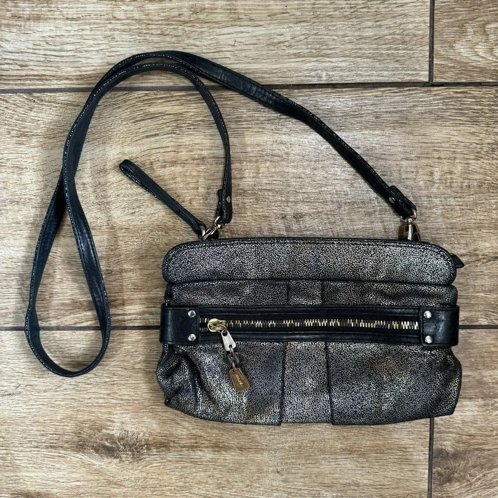 See By Chloe Suede Minaudiere Metallic Leather bag Crossbody Clutch Purse - Picture 2 of 15